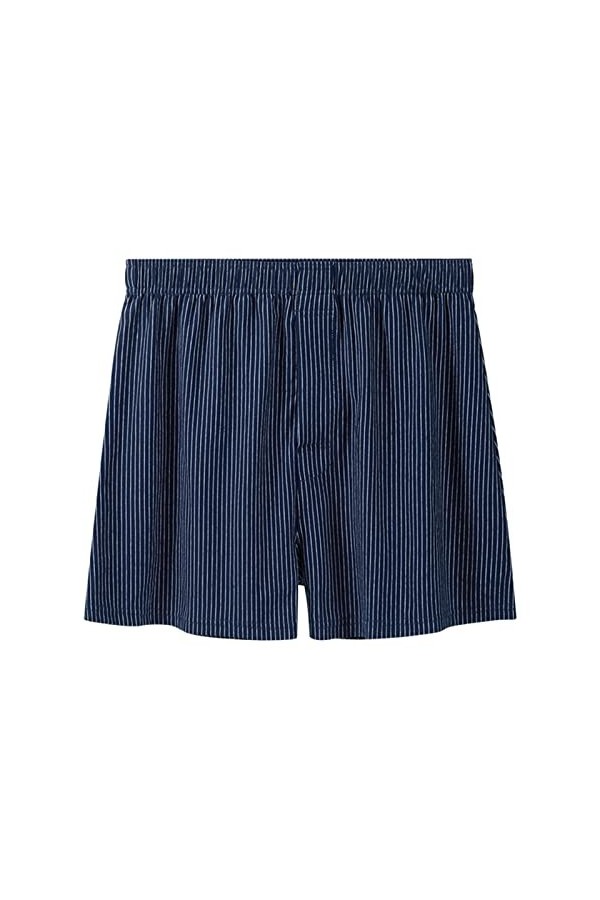 CreoQIJI Caleçon pour homme, plat, mince, respirant, sport tendance, boxer de sport décontracté avec coupe ajustée, Marine, X