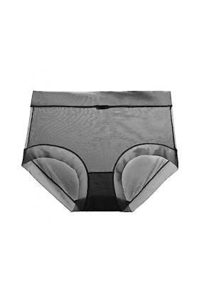 Culottes Femme en Pur Coton et Soie String Elasticité Slips Taille Haute Pantalons Triangle Stretch Shorts Couleur Unie Tanga