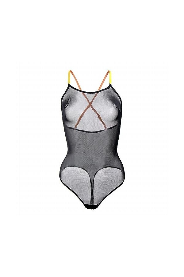 KIMODO Nuisette sexy pour femme - Sexy - Deux tons - Dentelle - Corset - Sexy, Noir , XXL