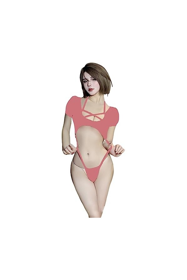 Temptshow Pyjama japonais sexy pour femme, gris, taille unique