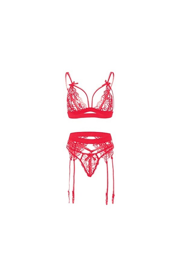 Femme sous-Vetements Erotique Lingerie Sexy Ensemble Dentelle Vêtements De Nuit Sexy Ensemble Soutien Gorge et String 2 Pièce