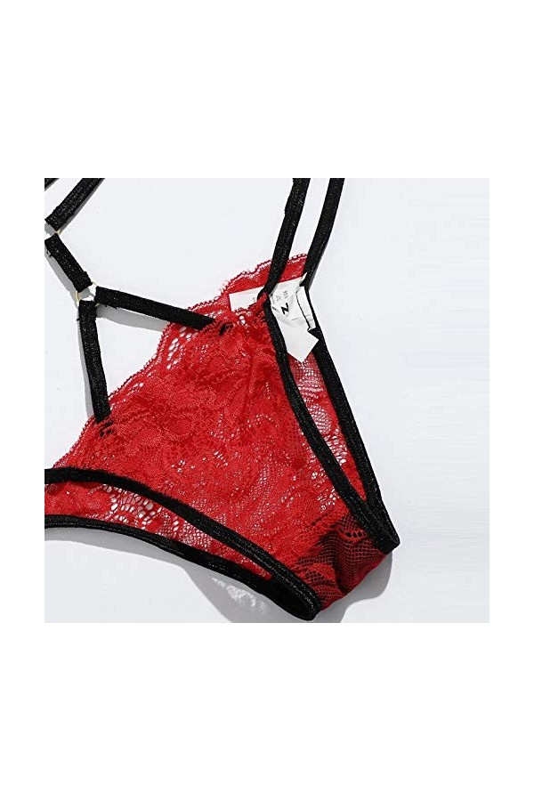 Femme sous-Vetements Erotique Ensemble Soutien Gorge et String Dentelle Vêtements De Nuit 2 Pièce Lingerie Sexy Ensemble Sexy