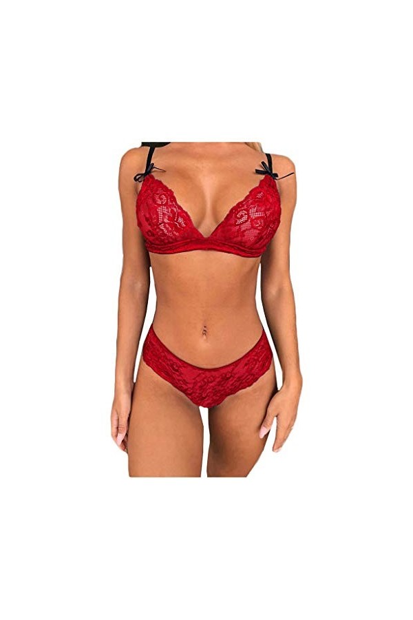 Vêtements De Nuit Femme Erotique Lingerie Sexy Ensemble Sexy sous-Vetements Dentelle Ensemble Soutien Gorge et String 2 Pièce