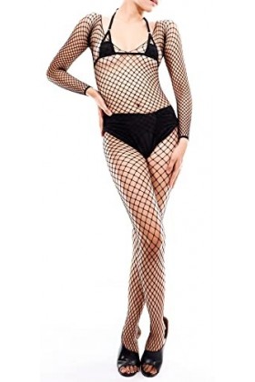 Combinaison Resille Ouverte avec Manches – Lingerie Ultra Élastique – Noir – 40-75 kg