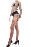 Combinaison Resille Ouverte avec Manches – Lingerie Ultra Élastique – Noir – 40-75 kg