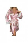 BOTCAM Ensemble de pyjama sexy en satin pour femme, Rose, M