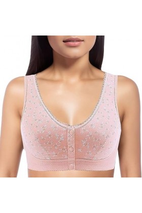 SUPTTING Soutien-Gorge en Coton Style Débardeur sans Armatures avec Bonnets Texturés Procurant Rassemblement Aération et Conf