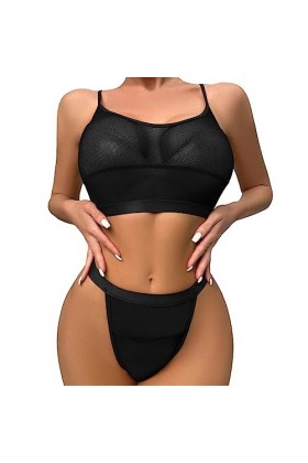 2023 New y*2*k Style Lingerie Ensemble de Lingerie à Armatures pour Femmes, Grande Taille Lingerie Forme V Black, XL 