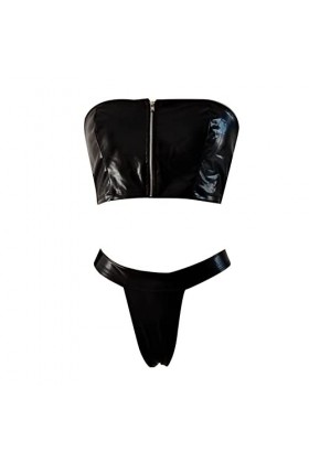 Lingerie Femme Sexy Ensemble Homme Sexy Hot y.2k Zipper Patchwork Sexy Bodydoll Cuir découpé Lingerie sous-vêtements Body Rou