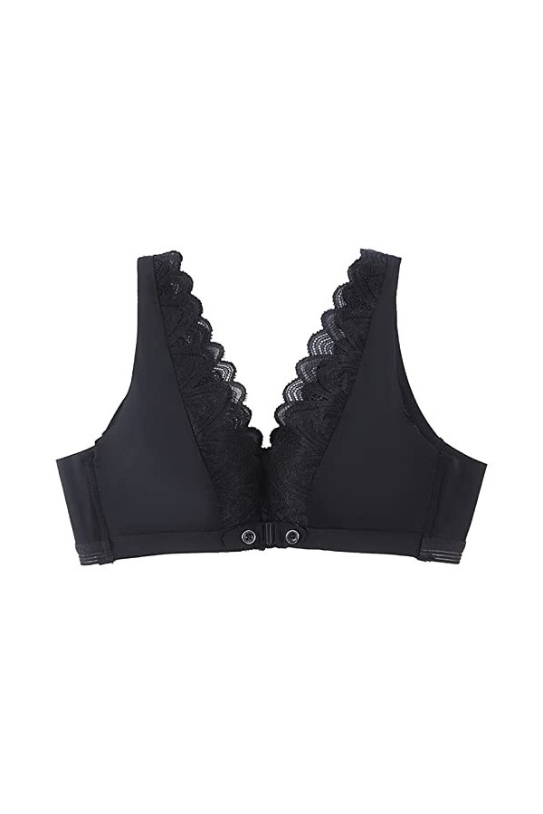 Soutien-gorge classique avec fermeture à lavant et décolleté profond pour femme - Ensemble sexy - Bralette minimizer - Sous-