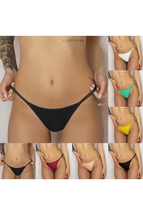 Tanga-Strings et T-Back Tangas pour Femmes Sexy Slip Respirant Dentelle Culotte Creux Out Blanc Lingerie de Coton Shorty