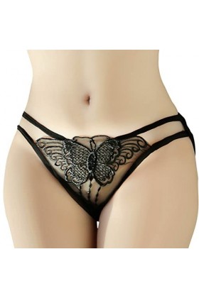 Culottes Dentelle pour Femme Ouvert Slips Confortable Sexy Coquin Transparente Tanga sans Couture String Chic sans Couture Ta