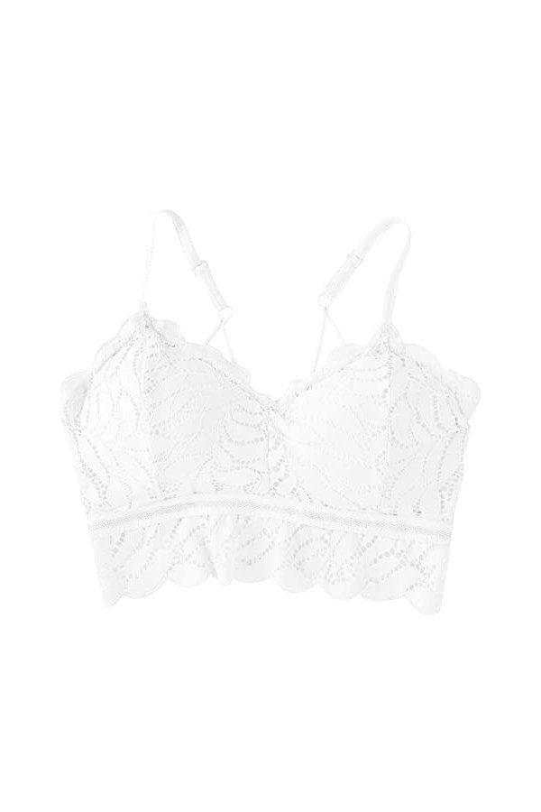 Zannycn Bra Soutien-gorge dallaitement classique pour femme - Avec dos croisé - Rembourré - Fitness - Jogging, Blanc., taill