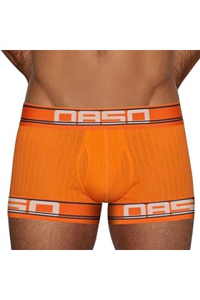 Sous-vêtements sexy décontractés en coton pour homme avec ceinture en velours fin - Couleur unie, Orange, L