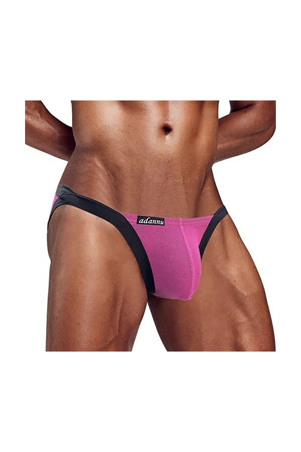 Culotte sexy japonaise sexy taille basse en coton respirant Triangle Short High Fork Sous-vêtements pour homme, Rose, M