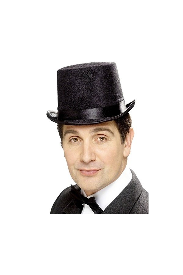 Smiffys Haut-de-forme indestructible style vieille Angleterre, noir