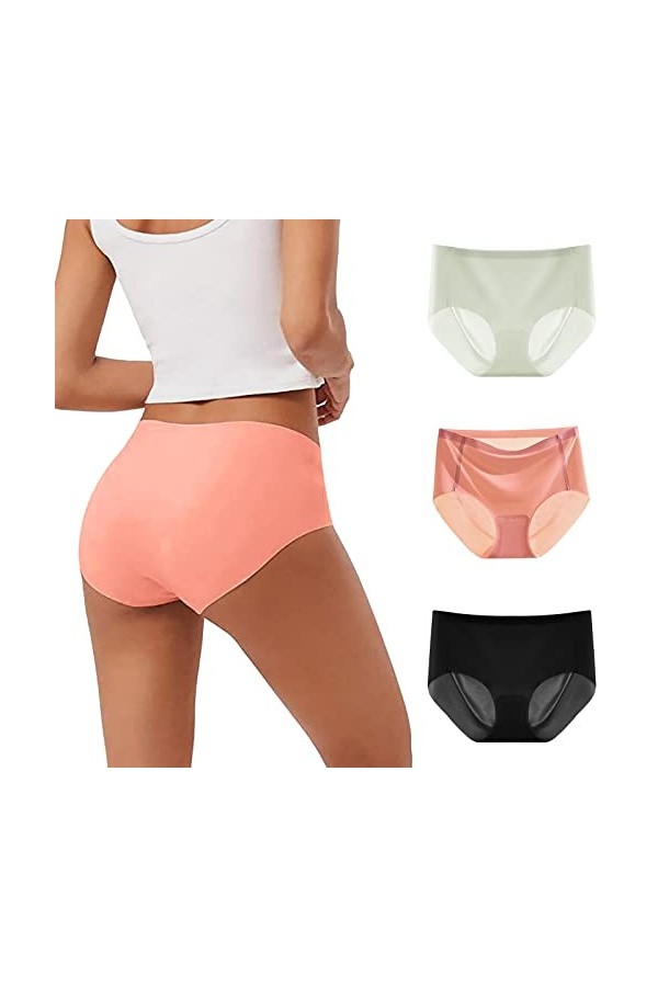 Culottes Menstruelles Femme Couleur Unie Pantalons Triangle Chic Fit Slip Coton Tanga Transparente Haute Tangas Stringthong L