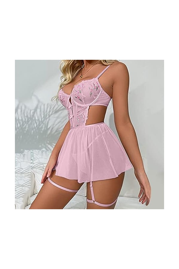 Générique Lingerie Et Vêtements Sexy Sensuelle Babydoll Ouverte Valentin Nuit Body Slutty Hot Clubwear Seduction Coquine Mini