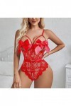 Lingerie sexy pour femme - Soutien-gorge - Lingerie amusante en dentelle - Dos nu - Coupe moulante - Sans détachement - Body 