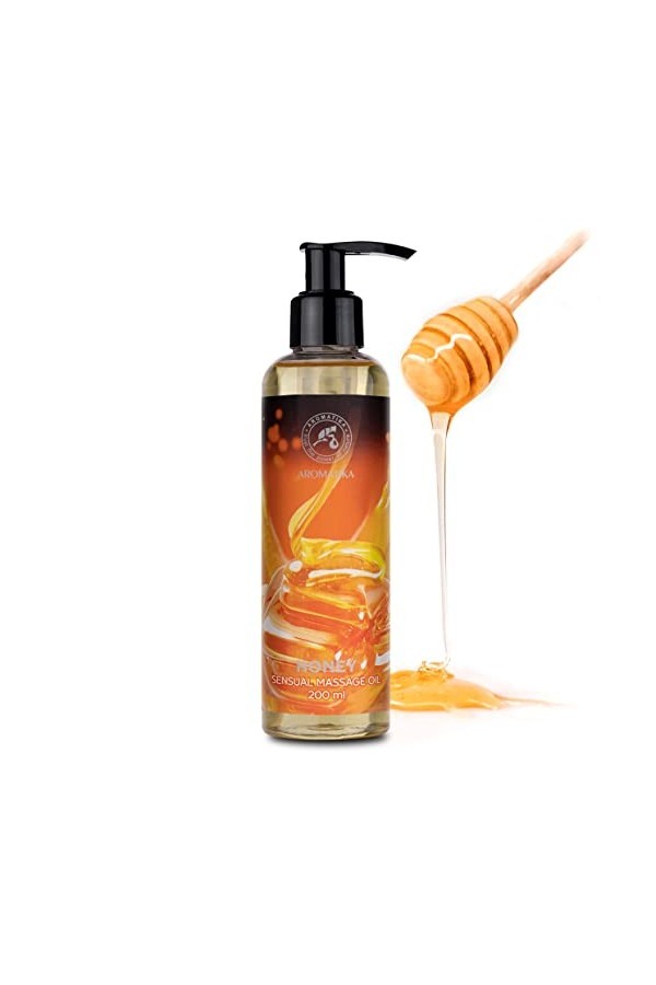 Huile de Massage Sensuelle Miel - 200ml - Oil Massage - Comestible - Naturelle - Huile pour des Moments Sensuels - Huile de b