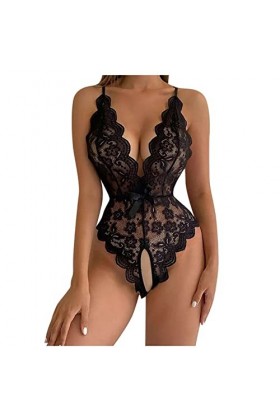 Femme Lingerie Nuisette, Nuit Sexy Érotique Féminine Siamoise en V Profond Pyjama Lingerie String Ensemble Lingerie 4 Pieces 