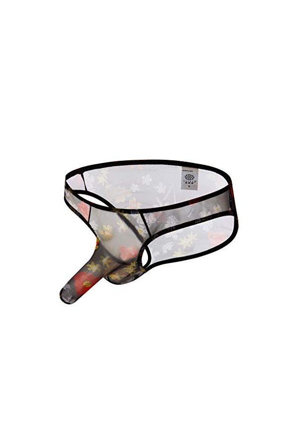 Homme Sexy Hot Dentelle Slips Slip érotique Ouverte Sexy Transparent Slip Confortable Tanga Thongs String sous-vêtements Bulg