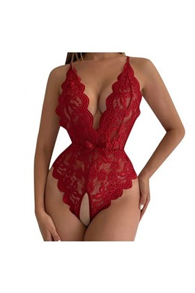 Lingerie Erothique Sexy, Femme Nuit Érotique Féminine Siamoise en Sexy V Profond Ensemble Pyjama Lingerie Ensemble Strings Fi