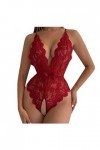 Lingerie Erothique Sexy, Femme Nuit Érotique Féminine Siamoise en Sexy V Profond Ensemble Pyjama Lingerie Ensemble Strings Fi