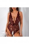 Lingerie Erothique Sexy, Femme Nuit Érotique Féminine Siamoise en Sexy V Profond Ensemble Pyjama Body Ensemble Strings Ficell