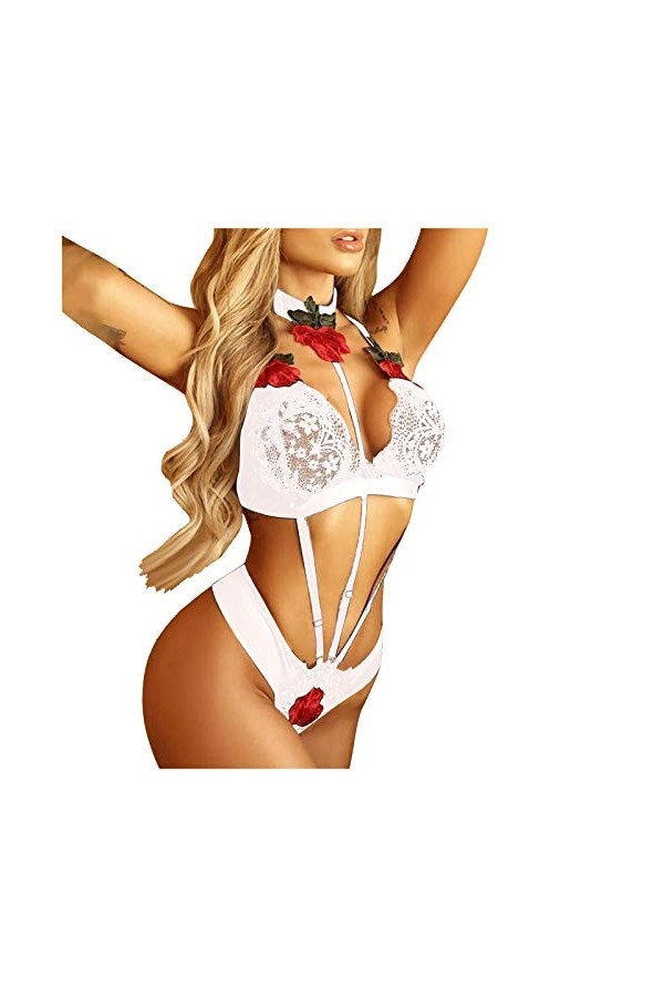 liaddkv One Split Bikini pour femme 1 pièce pour collants transparents sexy Crossplay Sexy, Blanc., S