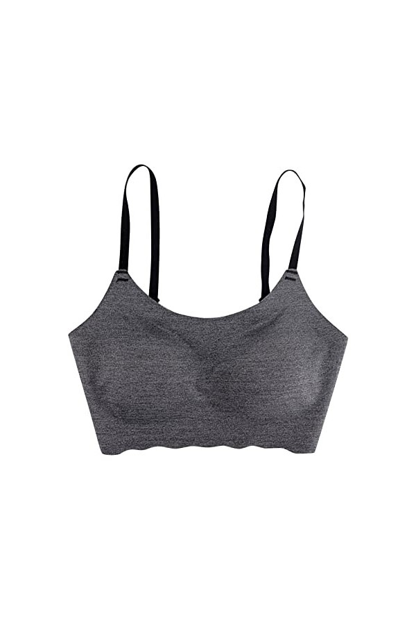 liaddkv Butterfly Beauty Soutien-gorge de sport push-up pour femme en latex sans anneau en acier, Noir , L