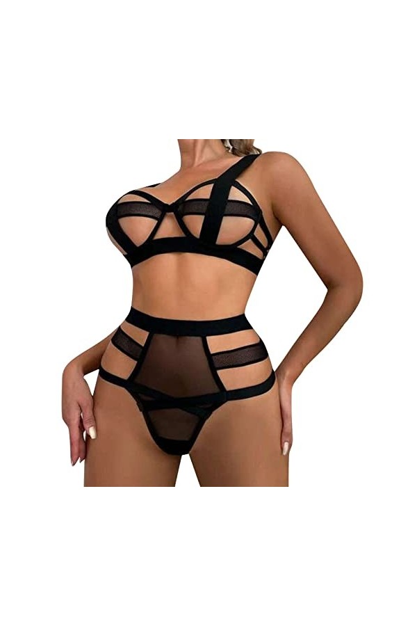 Lingerie Femme Sexy Ensemble Homme Sexy Hot y*2k Sexy Mesh Line Splicing Sexy Charm Lingerie Sexy pour Femmes Body Ronde Bla