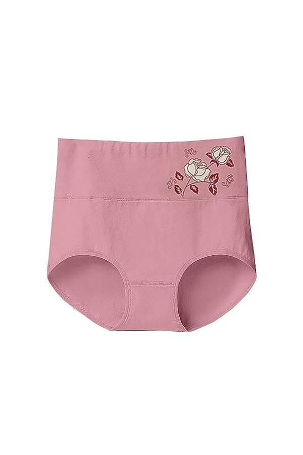 Femme Couleur Unie Taille Haute Imprimé Fleuri Grande Taille Lâche Confortable Coton Matière sous-vêtement décontracté Brassi