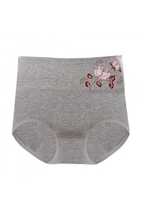 Femme Couleur Unie Taille Haute Imprimé Fleuri Grande Taille Lâche Confortable Coton Matière sous-vêtement décontracté Brassi