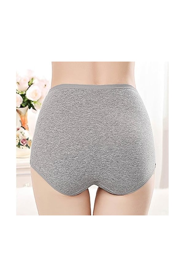 Femme Couleur Unie Taille Haute Imprimé Fleuri Grande Taille Lâche Confortable Coton Matière sous-vêtement décontracté Brassi