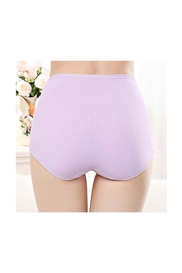 Femme Couleur Unie Taille Haute Imprimé Fleuri Grande Taille Lâche Confortable Coton Matière sous-vêtement décontracté Brassi