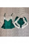 liaddkv Lot de 2 sous-vêtements pour femme sexy robe de nuit pour pyjama, lingerie string ouvert, vert, XXL