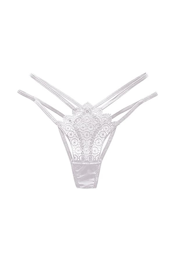 String Ouvert à lentrejambe Femme Culotte Tanga Coton sous-vêtement, Culottes Sexy à Taille Dentelle Transparent Creux Tenta