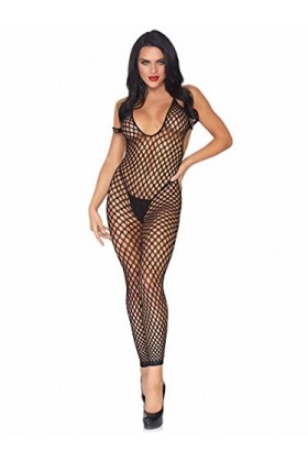 Leg Avenue Combinaison Crochet sans Pied Noir Taille Unique