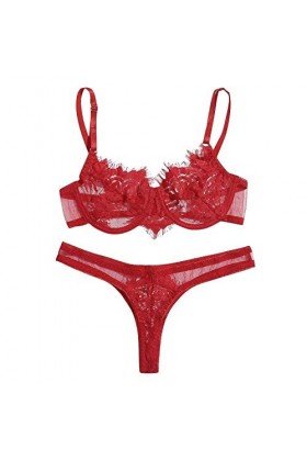 Ensemble de Lingerie Sexy en Dentelle Corset Sexy Femme Érotique Costumes Sexy Femme Push Up Sein Chic Culottes Shorties et S