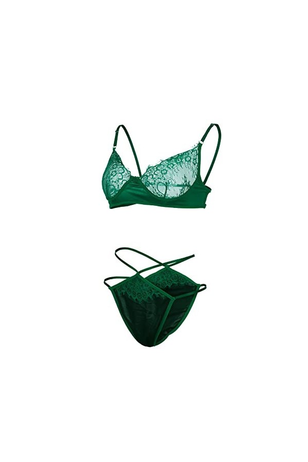 Collants de nuit tendance en acier - Sous-vêtements en dentelle - Anneau de pyjama sexy pour vert, S , vert, S