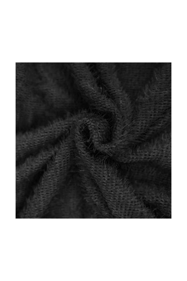 FGUUTYM Mini robe à manches longues sexy et chaude avec poche à manches longues - Pull noir avec fleurs, Noir , L