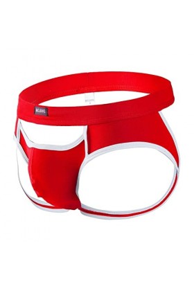 Générique Pantalon Pyjama en Flanelle Homme Hommes Sexy Jockstrap Male Underwear Red, S 