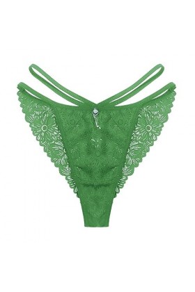 UOWEG Culotte en Dentelle Sexy Sheer Mesh Slip Respirant Confortable à Taille Basse Menstruelle Plat Green, L 