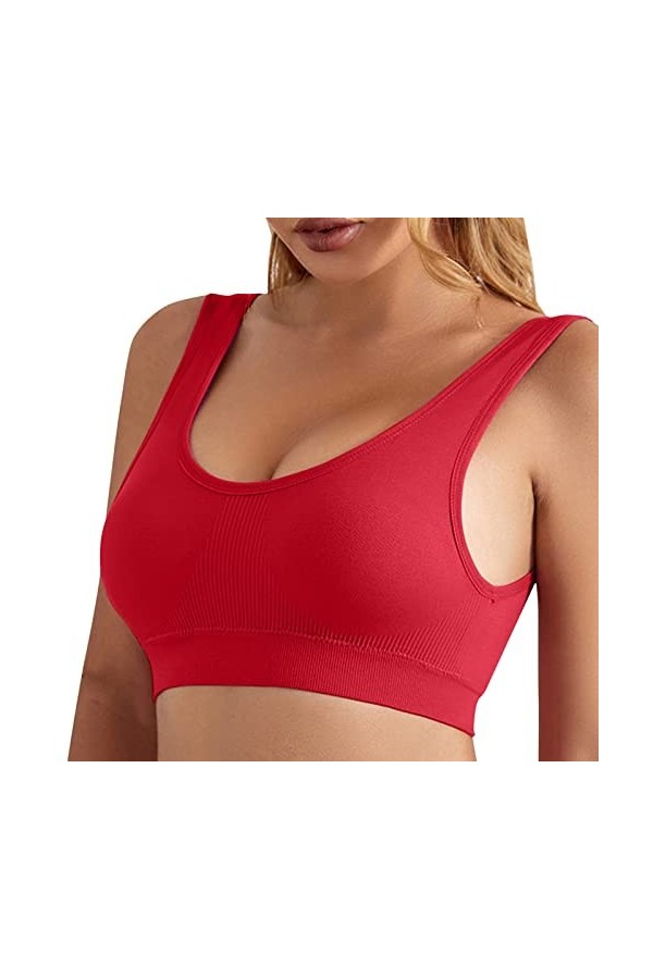 Soutien-gorge de sport à gros seins pour femme, push-up, yoga, sport, dos nu, sans armatures, soutien-gorge de sport, confort