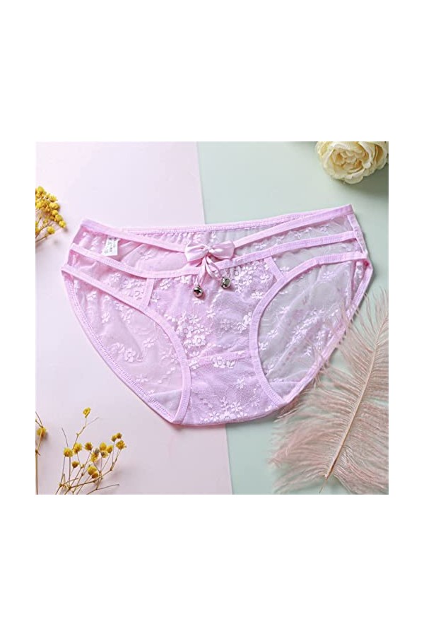 Culottes Dentelle pour Femme Ouvert Slips Confortable Culottes et Slips Dentelle Shorties Sexy Culotte Couleur Unie Ficelle S