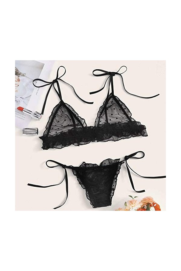 Ensemble Soutien Gorge et String Femme Sexy Lingerie Sexy Ensemble Dentelle Vêtements De Nuit 2 Pièce sous-Vetements Erotique