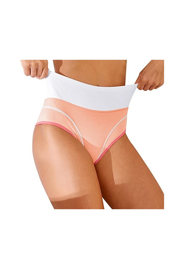 Ncenglings Body Lotion Patchwork Couleur sous-vêtements Culottes Bikini Solid Womens Briefs Ensemble Lit Coffre Orange, M 