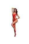 MYAOU Bodystocking Femme sans Manche Bodysuit Déchiré Ouvert Entrejambe Décolleté Costume Sado MASO Babydoll Extensible Jeux 