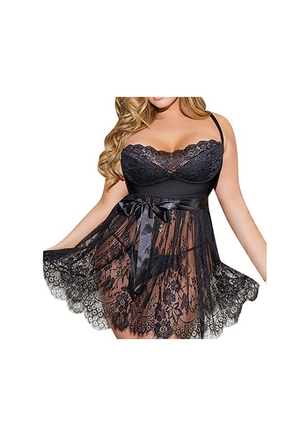 Générique Ensembles De Vêtements De Détente Sexy Costume de poupée Sexy sous-vêtements Maille Pyjama Dentelle Chemise de Nuit